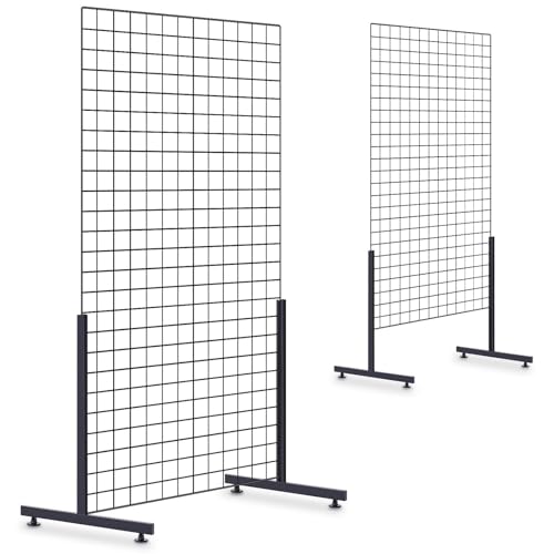 Yaocom 2 Set Grid Wall Panels, 2.5' x 4.8' Gridwall Panels Display with Ez Slide-On Grid Legs, No Hardware or Tools Required