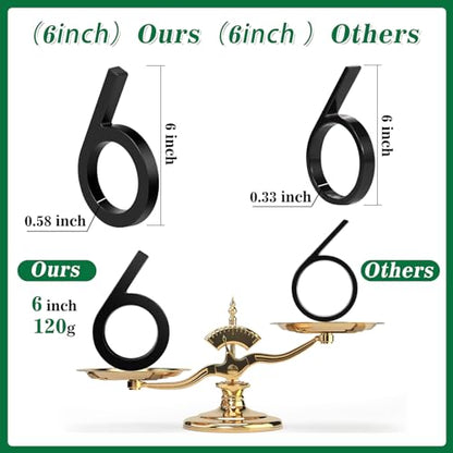 6 Inch Floating House Number Metal Modern Anti-Rust House Address Numbers for Outside with For Mailbox Yard Home Front Door Zinc Alloy Black, 911 Visibility Signage (6) - color: 6