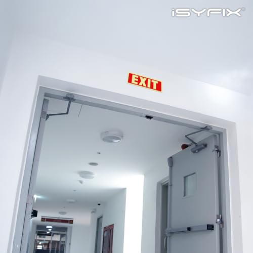 iSYFIX Exit Glow in the Dark Sign, 2 Pack, 12x4 Inch - color: Plastic Glow, size: 2 Pk 12x4