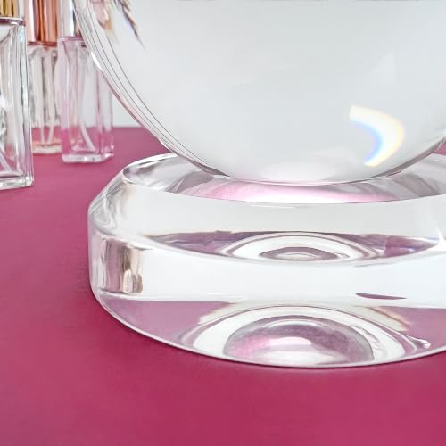 Plymor 3" W x 3" D Clear Round Egg/Sphere Base (1.5" Hole) (2 Pack) - size: 3" x 3" x 0.75"