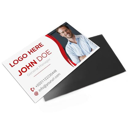 24/48/96 Pack, 3.5"x2" Personalized Magnetic Business Cards, Custom Magnets for Business, Branding and Advertising, 30 Mil Customizable Fridge Magnet Cards with Image, Logo and Text, Design 1 - color: Design 1