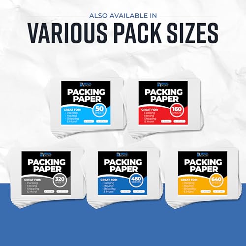 Bryco Goods 24" x 36" Newsprint Packing Paper Sheets for Moving | 320 Sheets | 20lb | Made in USA | Newspaper Paper | Must Have in Your Shipping Supplies - size: 320 Sheets (24" x 36")