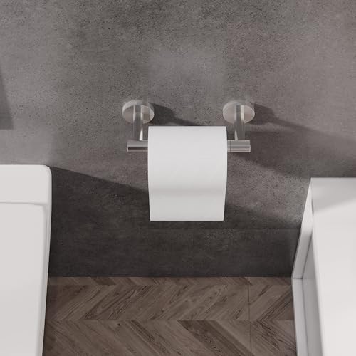 RARXTR Bathroom Toilet Paper Holder Wall Mount SUS304 Stainless Steel Double Post Pivoting Toilet Paper Roll Holder Wall Mounted for Bathroom RV Commercial Toilet Tissue Dispensers, Brushed Nickel - color: Brushed Nickel