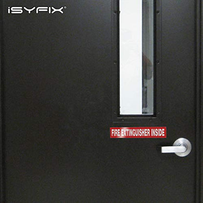 iSYFIX Fire Extinguisher Inside Sign, 9x1.7 Inch, Red Reflective, 10 Pack - color: Red Reflective, size: 9x1.7 (10 Pack)