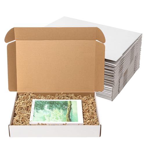 Wowxyz 17x11x3" Shipping Boxes 20 Pack White Corrugated Cardboard Box - size: 17x11x3"