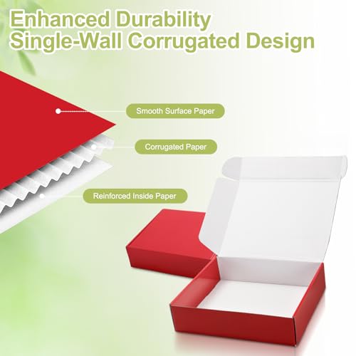 Large Shipping Boxes 20 Pack, 12x9x4 Inch Mailer Boxes, Red - color: Red, size: 12-9-4 Inch