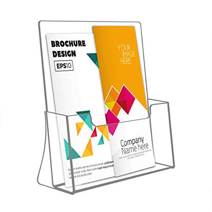 NIUBEE Acrylic Brochure Holder 8.5 x 11, Flyer Holder Stand Display, 6 Pack - size: 8.5" x 11", style: 6 Pack