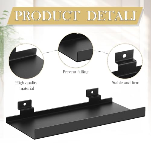 DoubleFill 6 Pcs Slatwall Shelves Metal Slat Wall Shelf, Black, 10x4.3 Inch - color: Black, size: 10x4.3 Inch