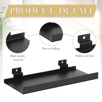 DoubleFill 6 Pcs Slatwall Shelves Metal Slat Wall Shelf, Black, 10x4.3 Inch - color: Black, size: 10x4.3 Inch