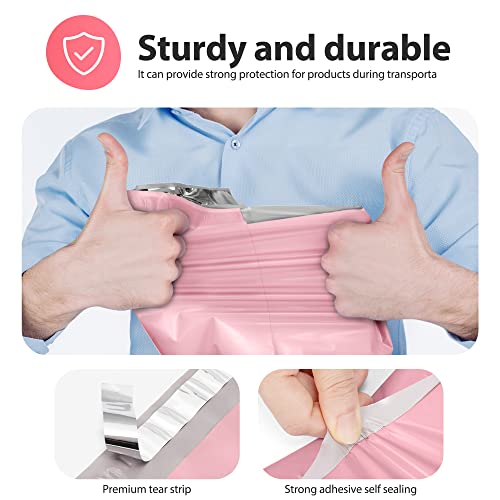 Fuxury Poly Mailers 12x15.5" 50 Pcs,Durble Shipping Bags For Clothes,Pink - color: Light Pink, size: 12x15.5" 50pcs