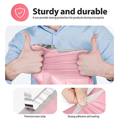 Fuxury Poly Mailers 12x15.5" 50 Pcs,Durble Shipping Bags For Clothes,Pink - color: Light Pink, size: 12x15.5" 50pcs