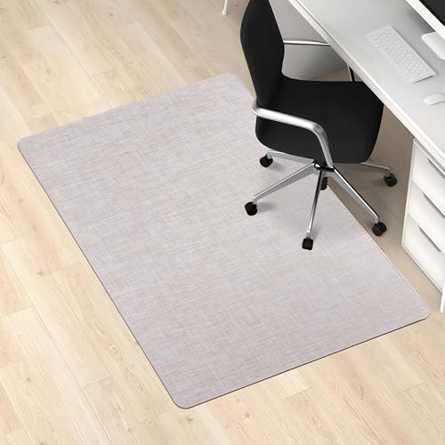Office Chair Mat for Hardwood Floors,Thick Rubber Mat – Heavy Duty Anti-Slip Protection for Rolling Chairs, Home Office Desk Rug (Beige, 36"×48")
