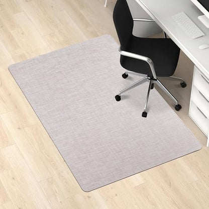 Office Chair Mat for Hardwood Floors,Thick Rubber Mat – Heavy Duty Anti-Slip Protection for Rolling Chairs, Home Office Desk Rug (Beige, 36"×48")