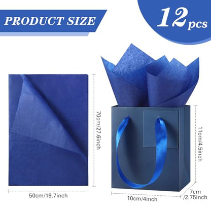 Tenare 12 Pcs Small Gift Bags Mini Paper Bags,4 * 2.75 * 4.5inch,Blue - color: Blue, size: 1 Count (Pack of 12)