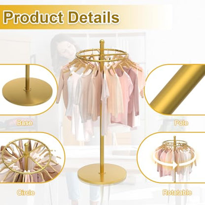 21.6in Rotatable Clothes Rack Round Heavy Duty Rack For Boutiques (Gold) - color: Gold