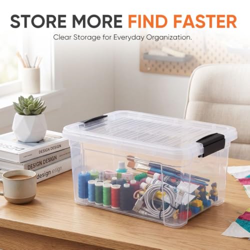 Superio 6.6 Quart Clear Plastic Storage Boxes with Lids, Stackable Organizer Containers, BPA-Free Storage Bins for Home, Office, School & Dorm, 2 Pack - size: 6.6 Quart
