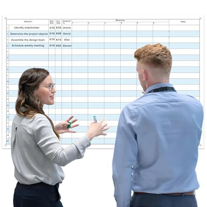 Dry Erase Project Milestones Tracker 24"x36"