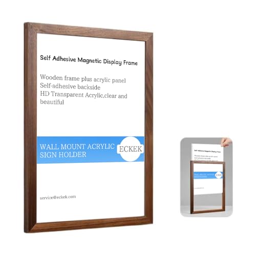 Wall Mount Acrylic Sign Holder (Walnut A4 210×297mm/8.27×11.69inches) - color: Walnut A4 210×297mm/8.27×11.69inches
