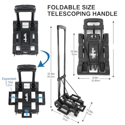 Folding Hand Truck Dolly Cart, Folding Cart Small Dolly with 2 Wheels, - color: 2 Wheel Iron