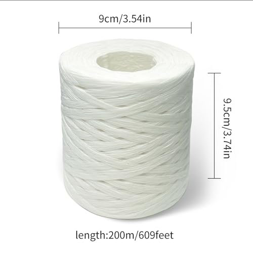 218 Yards Raffia Paper Craft Ribbon Packing Paper Twine, 1/4 Inch by 218 Yards - color: White