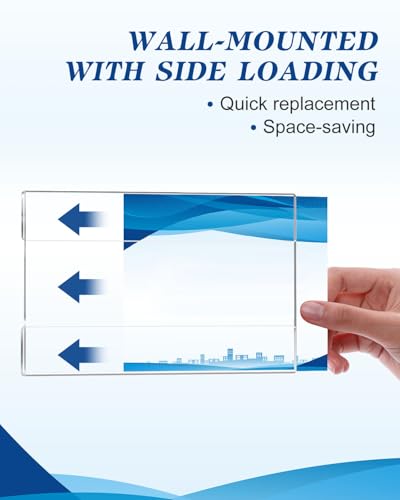 8 Pcs 4x6" Wall Mount Acrylic Sign Holder Clear Acrylic Wall Frame - size: 4 x 6 inches
