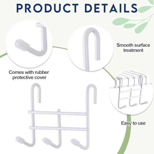 Teenyyou 6 Pack 3 Hook Attachment for Wire Shelving, White - color: White