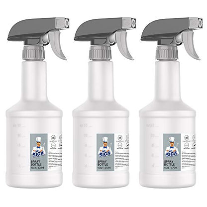 MR.SIGA 16 oz Empty Plastic Spray Bottles for Cleaning Solutions, 3 Pack - size: 470ml, 3 Pack