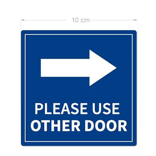 Please Use Other Door - Self-Adhesive PVC Door Sticker Sign with Right Arrow - color: Please Use Other Door (Right)
