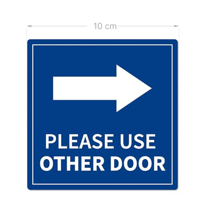Please Use Other Door - Self-Adhesive PVC Door Sticker Sign with Right Arrow - color: Please Use Other Door (Right)