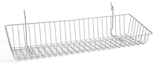for Slat,Grid and Pegboard in Chrome 24 W x 8 D Inches - Box of 5