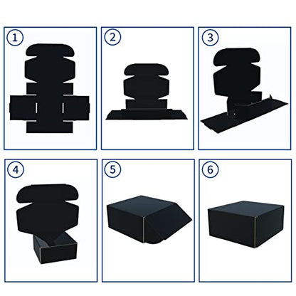 Rempry 9x6x4 Inches Black Shipping Boxes Pack of 20, Small Business Cardboard Mailer Boxes Gift Boxes for Shipping Packaging - color: Black, size: 9x6x4