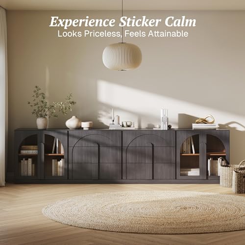 BELLEZE Bijou 4-Piece Modular Sideboard Buffet Cabinet - Ebony - color: Bijou Ebony Aacc