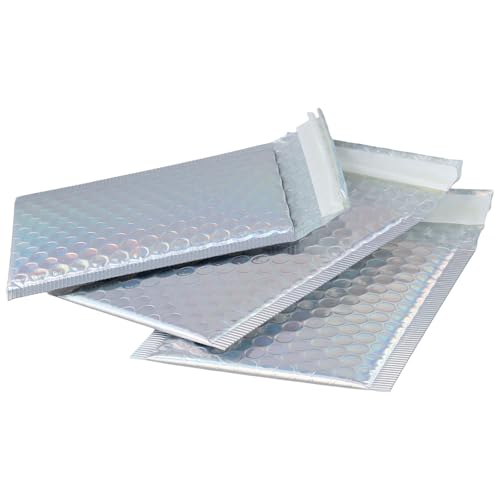 100 PCS 5 x 6 Inch Metallic Bubble Mailers, Silver Padded Mailing Envelopes, Practical Self Seal Aluminum Film Shipping Envelopes for Packing, Mailing - color: Silver