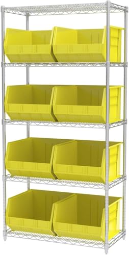 Akro-Mils 30270 AkroBins Plastic Storage Bins, 18"x16"x11", Yellow, 3-Pack - color: Yellow