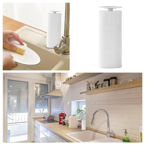 NingMeng Soap Dispenser White Push Down Lotion Pump Bottle Refillable Liquid Dispenser for Home Bathroom Kitchen Laundry Push Down Pump Dispenser