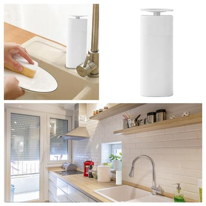 NingMeng Soap Dispenser White Push Down Lotion Pump Bottle Refillable Liquid Dispenser for Home Bathroom Kitchen Laundry Push Down Pump Dispenser