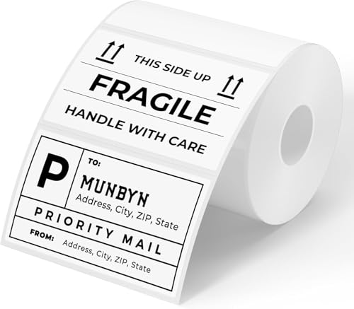 MUNBYN 3x2 Thermal Labels, 500 Sheets/1 Roll, White - color: White, size: 3x2"