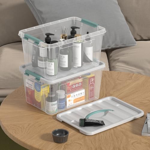 Zopnny 14-Qt Storage Bin with Lid, Stackable Latch Box with Handle, 6-Pack - size: 14 Quart