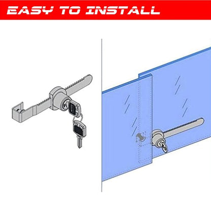 WOOCH Sliding Glass Door Ratchet Lock with Chrome Finish, Keyed Alike Showcase Display - 8 Pack - size: 5-1/2 Inches - 8Pack