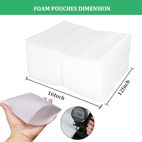12x16Inch Cushion Foam Pouches 50pcs, Big Foam Wrap Pouches - size: 12x16 Inch (50Pack)
