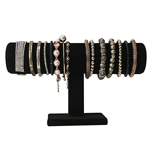 T-Bar Bracelet Holder,Bracelet Display Stand For Selling,Jewelry Organizer Watch Rack For Show (Black Velevt) - color: Black Velvet