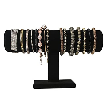 T-Bar Bracelet Holder,Bracelet Display Stand For Selling,Jewelry Organizer Watch Rack For Show (Black Velevt) - color: Black Velvet
