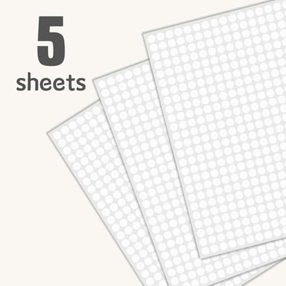 1/4" White Dot Stickers Small Tiny Mini Little Circle Stickers - color: White, size: 1/4 INCH