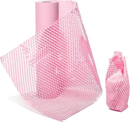 Honeycomb Packing Paper, Pink 10" x 450'' Packing Paper, Wrapping for Moving Shipping Packaging, Recyclable Moving Supplies (pink, 10" x 450'') - color: pink, size: 10" x 450"