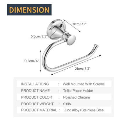 BESy Toilet Paper Holder Wall Mount Bathroom Tissue Holder Polished Chrome - color: Polished Chrome