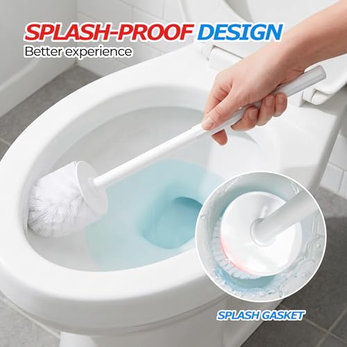 FORASTO 4Pack Toilet Bowl Brush and Holder Set - Restroom Cleaning Supplies - color: White, size: 4PACK