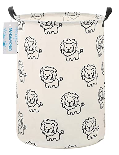 Round Laundry Basket Collapsible Storage Hamper Organizer Lion - color: Lion