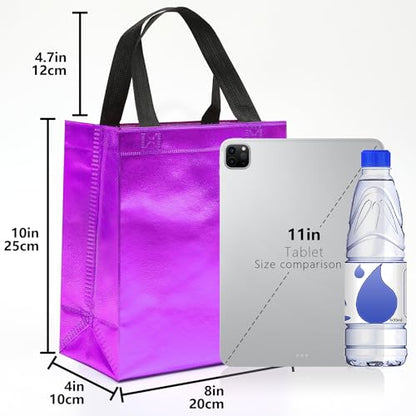 KeerxunBag Purple Gift Bags - 12pk - Reusable - With Inner Liner Paper - color: Purple