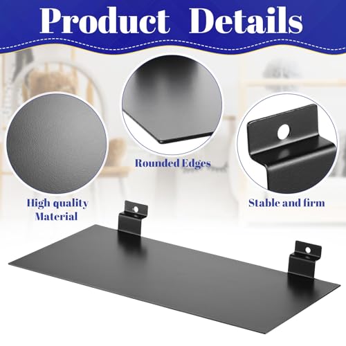 LEIFIDE 10 Pcs Metal Slatwall Shelves, 12 x 6 Inch Flat Slat Wall Shelf