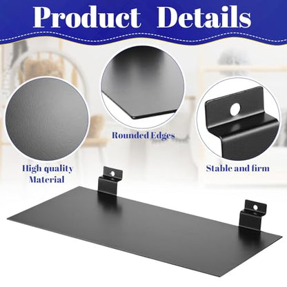 LEIFIDE 10 Pcs Metal Slatwall Shelves, 12 x 6 Inch Flat Slat Wall Shelf